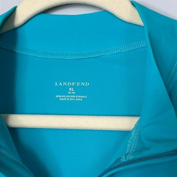 Lands End Shirt Mens Size XL 46-48 Blue Rapid Dry 1/4 Zip Pullover Active Golf - Picture 4 of 7